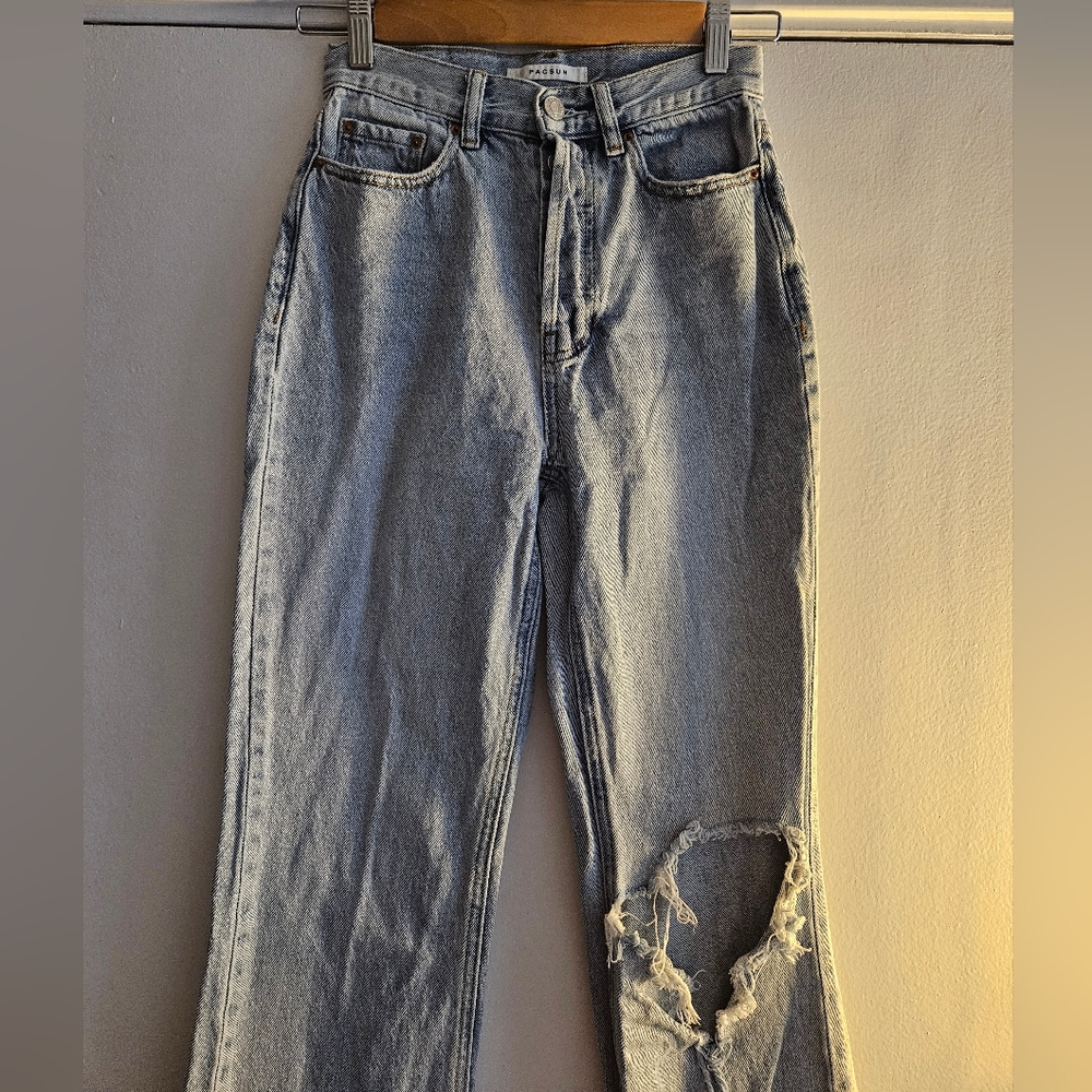 PacSun Women's High Rise Boot Cut Buttton Fly Denim Jeans Size 24 - Picture 5 of 6